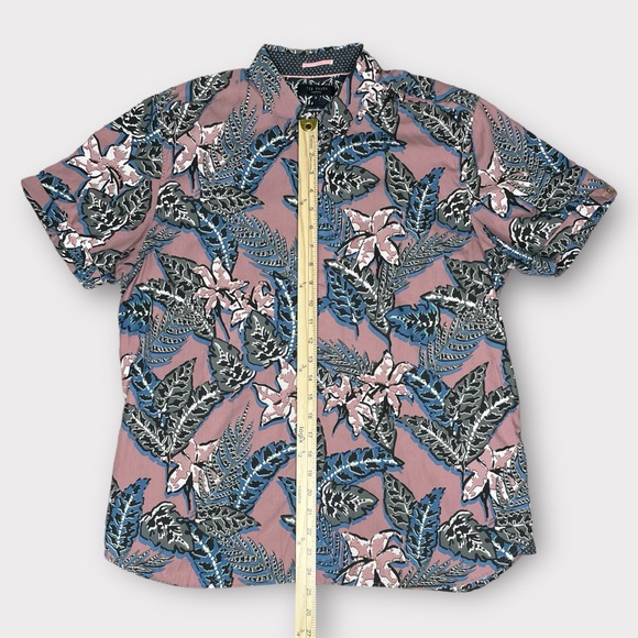 Ted Baker London Men’s Short Sleeve Shirt Size 5 Button Down Floral 100% Cotton - Picture 6 of 10